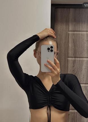 Топ нейлон на завязках лонгслив 7th heaven