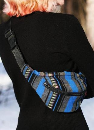 Сумка-бананка з пальтової тканини