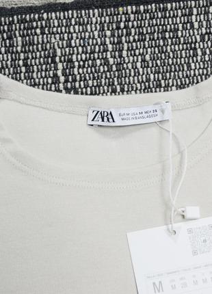 Новая бежевая эластичная футболка zara6 фото
