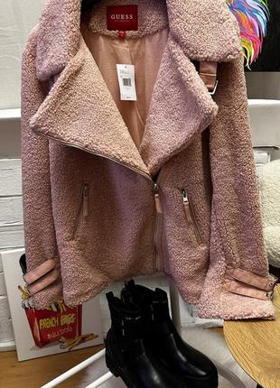Куртка шерпа guess рожева
