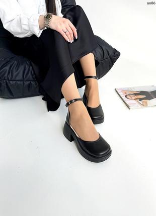 Жіночі туфлі із натуральної шкіри на потовщеній підошві barefoot 90866 фото