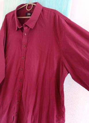 ‼️батал‼️ мужская одежда/ рубашка большого размера ❤️ 62/64/7xl размер, пог 72 см, бордо, баклажан3 фото