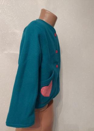 Бирюзовый пиджак, теплый жакет, двухсторонняя флиска4 фото