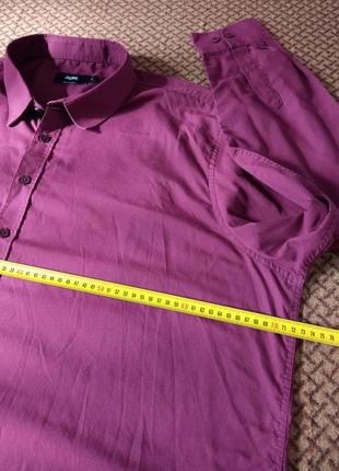 ‼️батал‼️ мужская одежда/ рубашка большого размера ❤️ 62/64/7xl размер, пог 72 см, бордо, баклажан4 фото