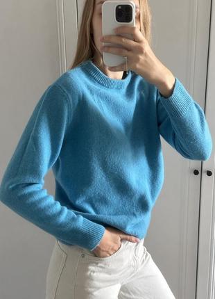 Свитер zara кашемир м голубой