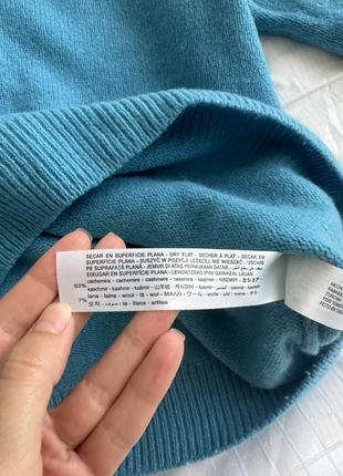 Светр zara кашемір м блакитний5 фото