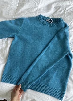 Светр zara кашемір м блакитний3 фото
