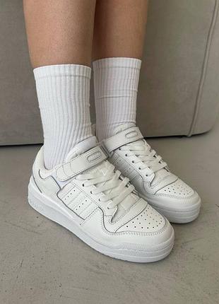 Женские кроссовки adidas forum white / адедас форум белые на липучках спортивные, демисезонные, обувь на лето, осень, весну / жеэнкие кроссовки2 фото
