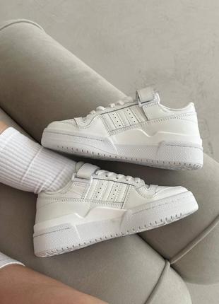 Женские кроссовки adidas forum white / адедас форум белые на липучках спортивные, демисезонные, обувь на лето, осень, весну / жеэнкие кроссовки7 фото