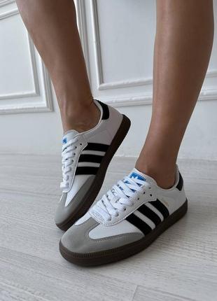 Кросівки adidas samba white brown3 фото