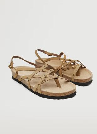 Шкіряні босоніжки сандалі mango - 37р - 23см