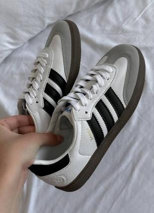 Кроссовки adidas samba white brown