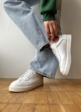 Новые белые кожаные кеды кроссовки5 фото