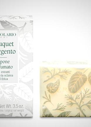 Lerbolario bouquet d'argento sapone, italy,нишевое парфюмированное крем-мыло- твердый шампунь, unisex, мускус, бергамот, мускатный орех, шалфей