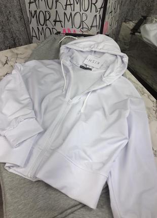 Белое укороченное зип-худи / белое укороченное зип-худи5 фото