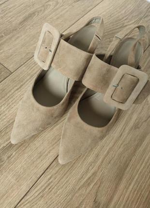 Жіночі замшеві туфлі kitten heels/ туфлі з гострим носком, р 39 (6)2 фото