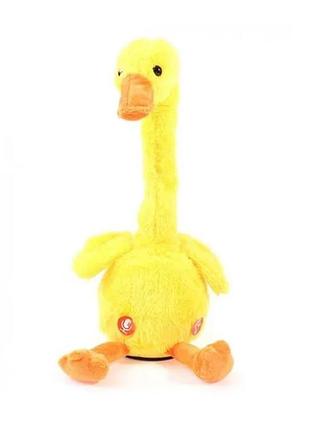 Интерактивная игрушка "утка" 723-1 повторяет звуки, световые эффекты 33 см опт