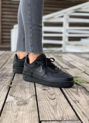 Жіночі кросівки nike air force 1 shadow full black 1 знижка sale | smb7 фото