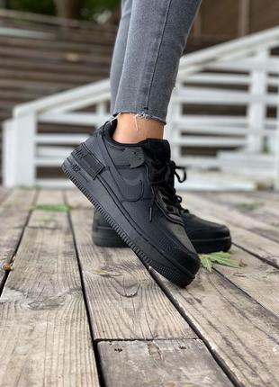 Жіночі кросівки nike air force 1 shadow full black 1 знижка sale | smb8 фото