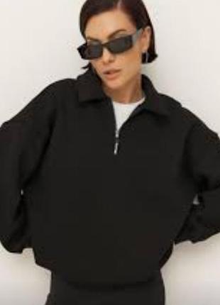 Теплий світшот бренду asos на флісі з високим горлом