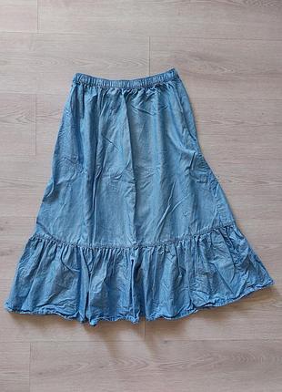 Джинсова спідниця міді, розмір m