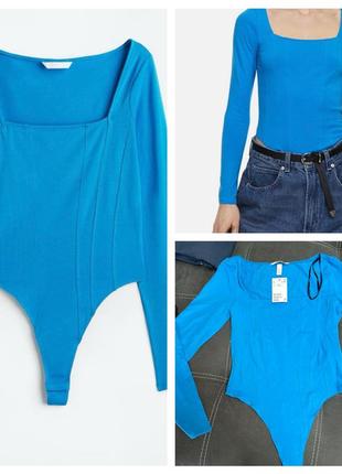 Лонгслів -боді з квадратним вирізом ємітація корсету !🌸