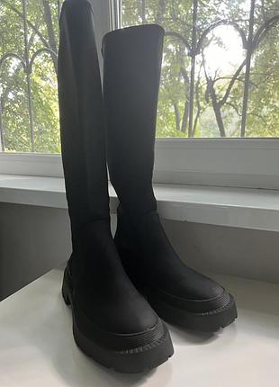 Резиновые сапоги высокие прорезиненные zara оригинал