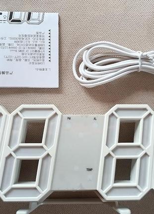 Led часы с будильником и термометром цифры синие