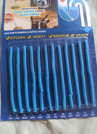 Палочки для очистки водосточных труб, слива раковин и ванн