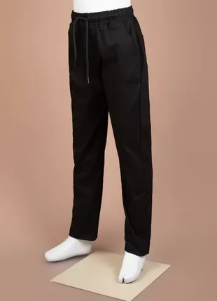 Брюки для мальчиков 1252-2-1 черные школьные на резинке