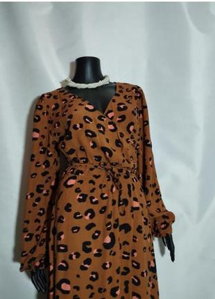 Макси платье леопардовый принт4 фото