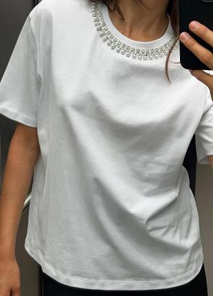 Футболка с стразами zara new s m l