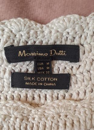 Брендовая кофточка на короткий рукав, вязаная, оригинальная massimo dutti, шелк🌹2 фото