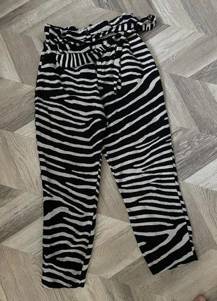 Брюки hm зебра принт женские брюки