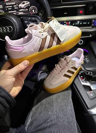 Кроссовки adidas samba pink platform5 фото