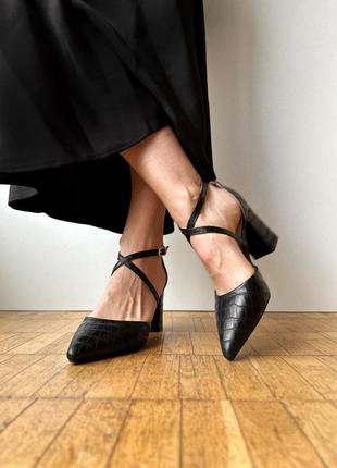 Новые черные туфли босоножки4 фото