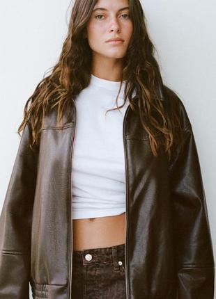 Куртка бомбер коричнева zara new
