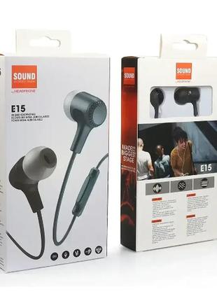 Навушники вакуумні з мікрофоном sound e15