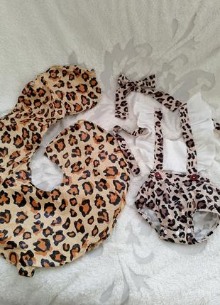 Леопардовый лук (боди, повязка, боди с длинными рукавами)для фотосессии
