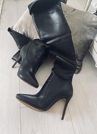 Сапоги чулок ботфорты casadei натуральная кожа