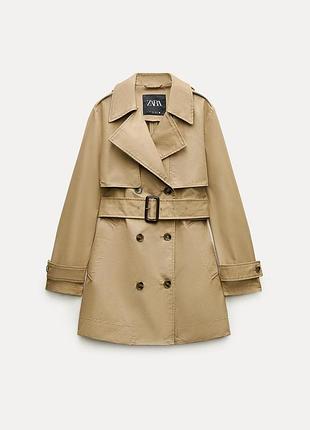 Стильный короткий тренч zara 0518/068