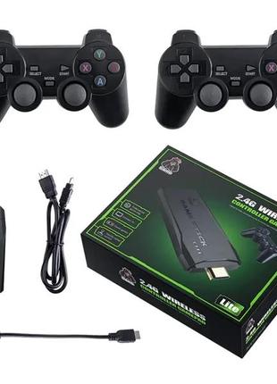 Ігрова приставка data frog 4k hdmi + 2 бездротові геймпади, консоль для телевізора (64 гб)