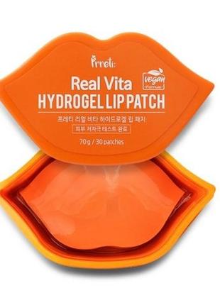 Зволожувальні гідрогелеві патчі для губ prreti real vita hydrogel lip patch, 30 шт, 70 г