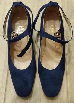 Стильные женские замшевые туфли hogl синего цвета ecco clarks3 фото
