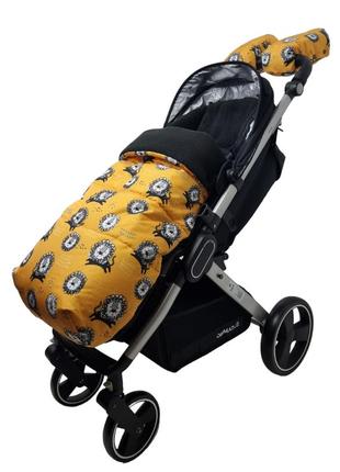 Конверт чохол на ніжки  happy way модель "комфорт"  розмір 100х50  жовтий принт лео