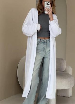 Кардиган с поясом белый бежевый махра пальто мягкое белое бежевое