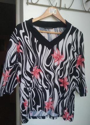 Стильная блуза плотная вискоза трикотаж 52-56