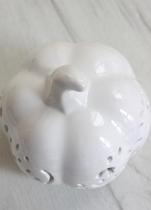 Керамический подсвечник тыква, осенний подсвечник в форме тыквы, осенний декор,...