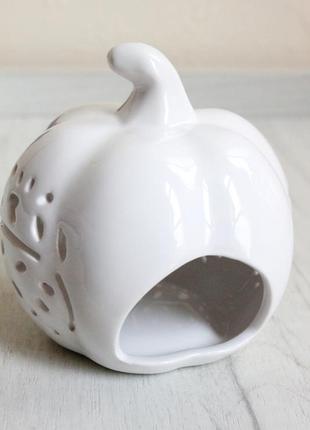 Керамический подсвечник тыква, осенний подсвечник в форме тыквы, осенний декор,...