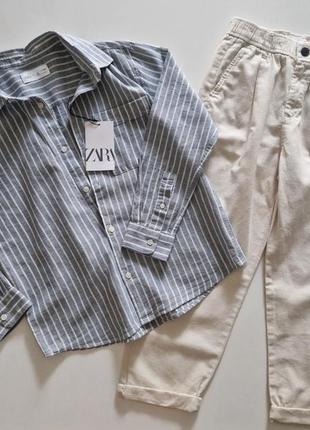 Шикарная рубашка из льна от zara/зара.
